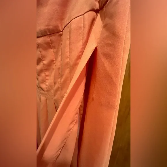 Anthropologie || Maeve Zocalo Pleated Chiffon Maxi Skirt Slit Orange Peach - Picture 9 of 9